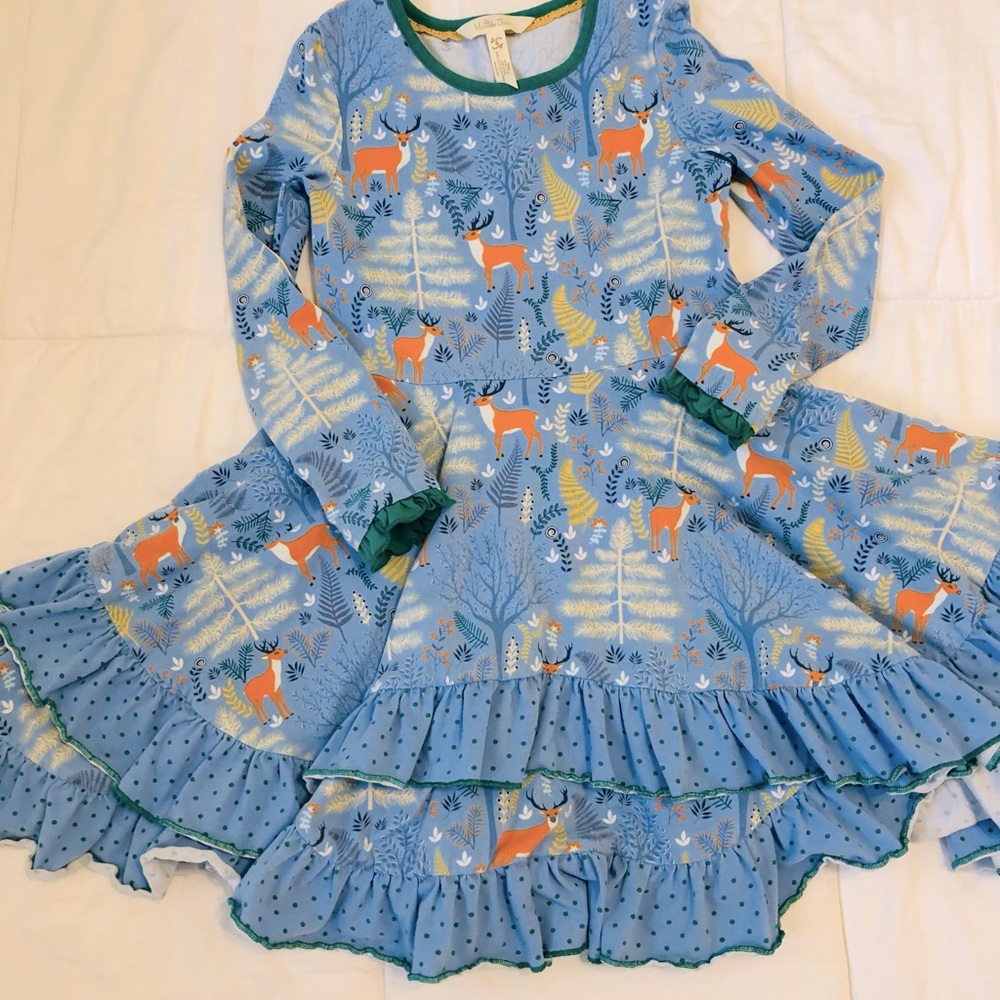 Sz 6, Matilda Jane, Neck of the Woods - Long sleeve blue dress
